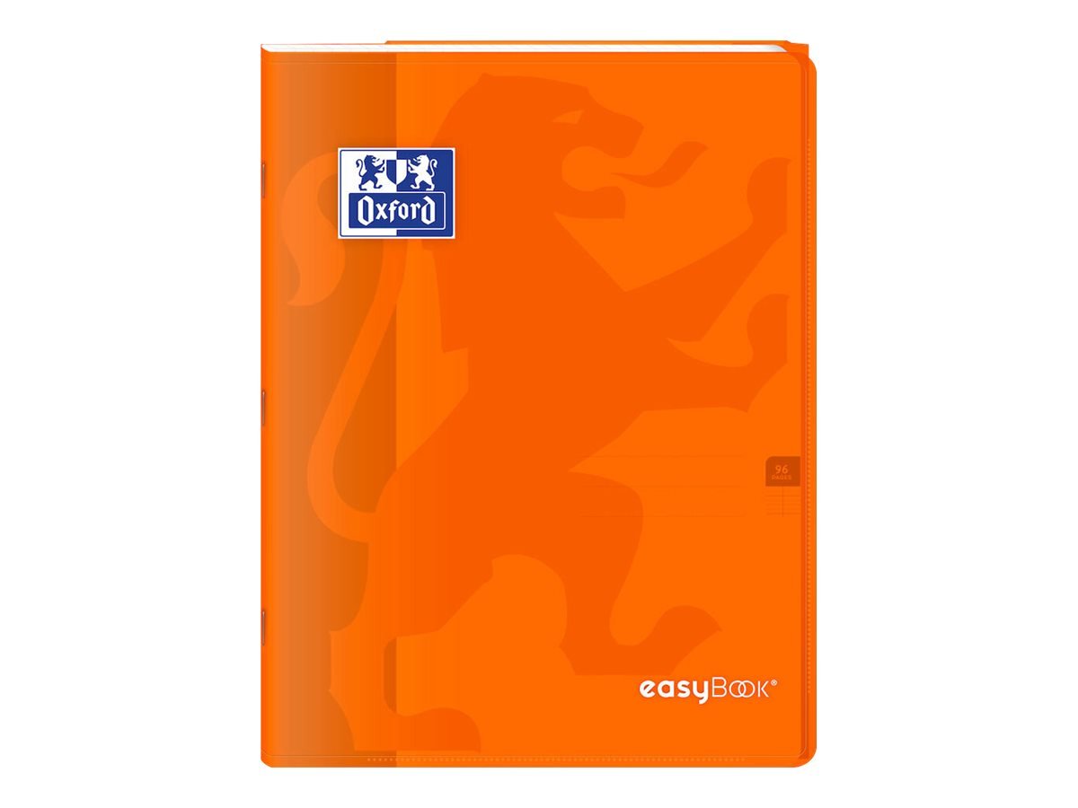 Cahier polypro Oxford - Orange - 24 x 32 cm - Easybook - 96 pages grands carreaux