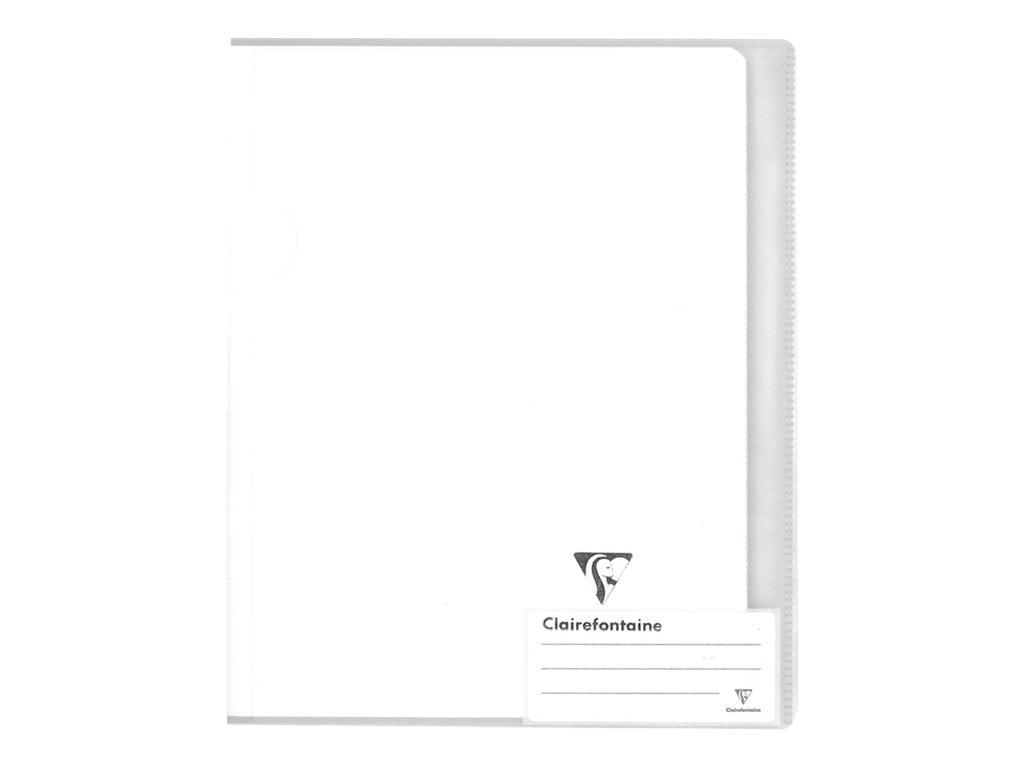 Cahier piqué Clairefontaine - Incolore - 17x22 cm - Koverbook - 96 pages grands carreaux