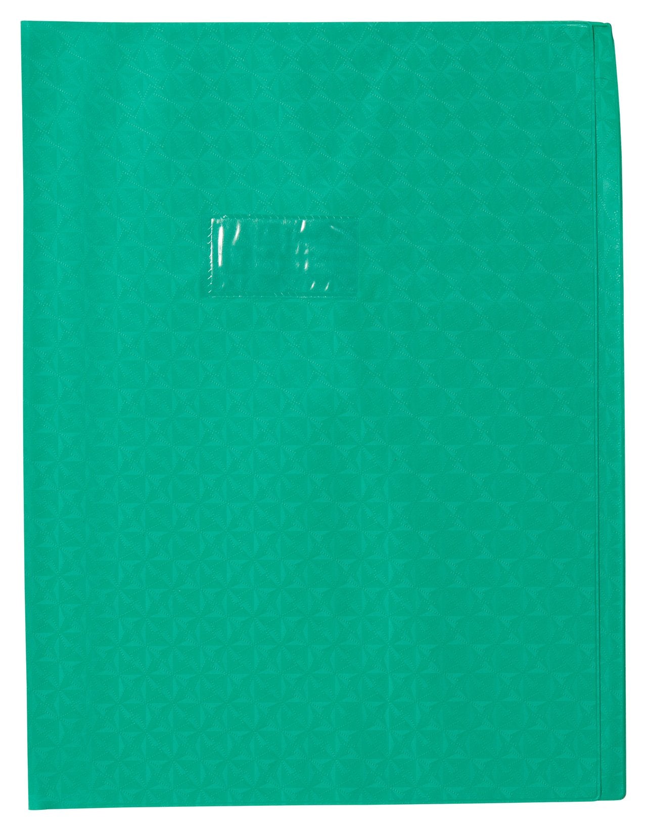 Protège-cahier + Marque-page + Porte étiquette Clairefontaine - 24x32cm- Vert - Grain Losange 18/100ème