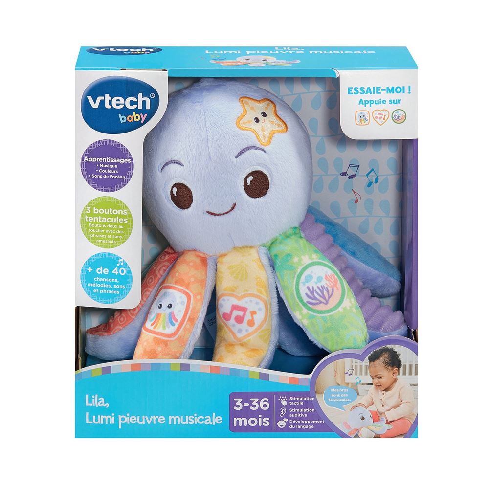 Jouet musical d'éveil Vtech Baby Lila, Lumi pieuvre musicale