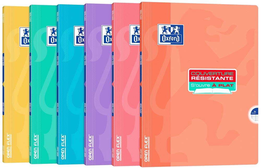Cahier grand format Oxford OpenFlex Pastel 24 x 32 cm Grands Carreaux Sieyès 96 Pages Modèle aléatoire