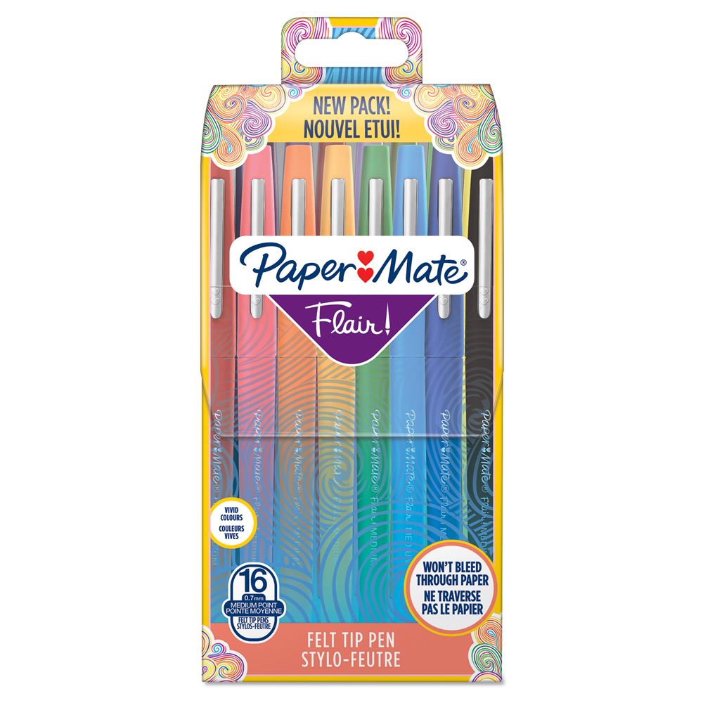 Pochette de 16 stylos feutres Paper Mate Flair Original