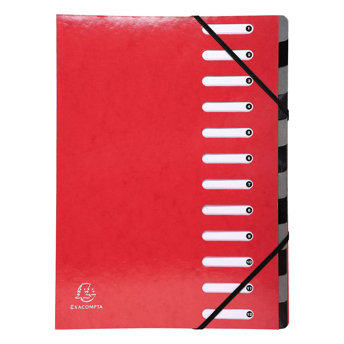 Trieur A4 - 12 compartiments - Iderama - Carton - Exacompta - Rouge