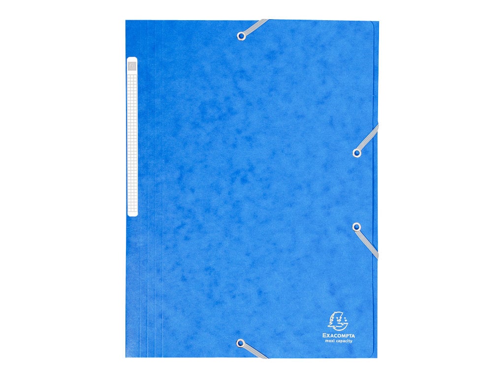Chemise à élastique 3 rabats A4 - Maxi Capacity - Carton - Exacompta - Bleu