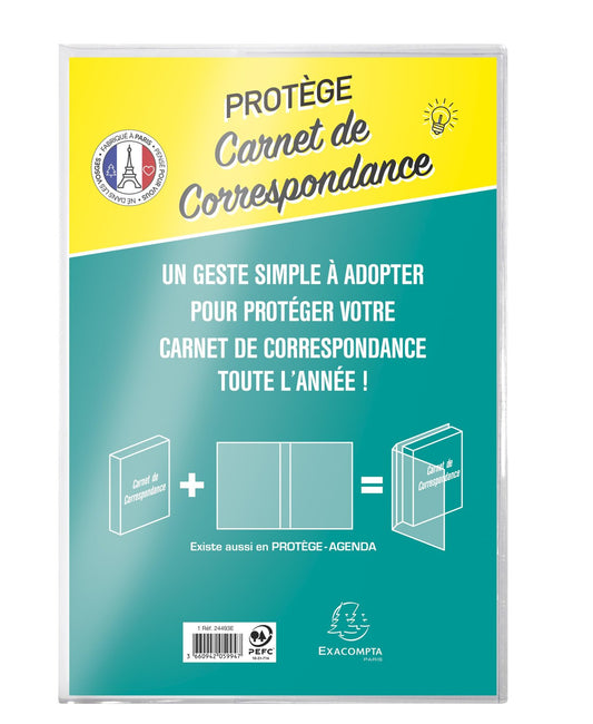 Protège-cahier - 24 x 16 cm - translucide et incolore - Exacompta
