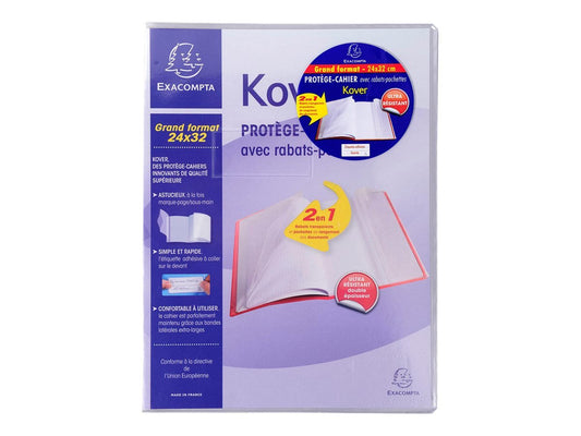 Protège cahier 24x32cm Kover - Incolore - Incolore - Exacompta