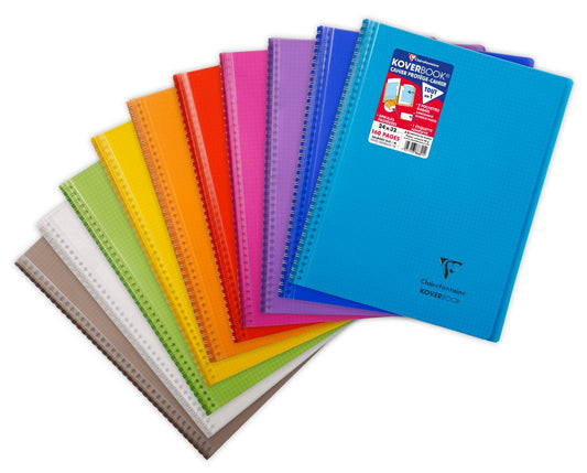 Cahier Clairefontaine - Modèles aléatoires - 24 x 32 cm - Koverbook - 160 pages petits carreaux - Vendu à l'unité