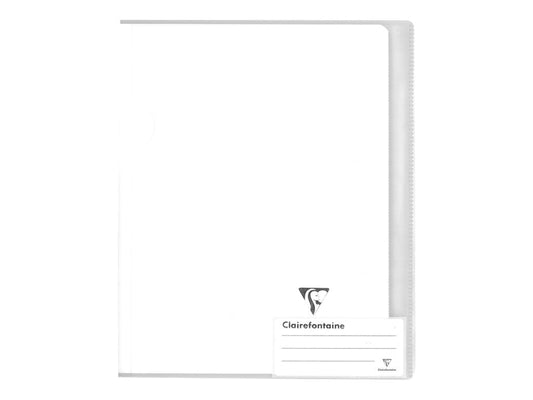 Cahier piqué Clairefontaine - Incolore - 17x22 cm - Koverbook - 96 pages grands carreaux