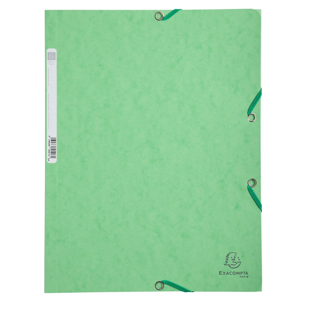 Chemise à élastique 3 rabats A4 carton Exacompta - Vert tilleul - Nature Future