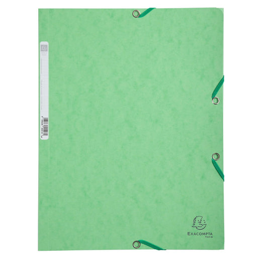 Chemise à élastique 3 rabats A4 carton Exacompta - Vert tilleul - Nature Future
