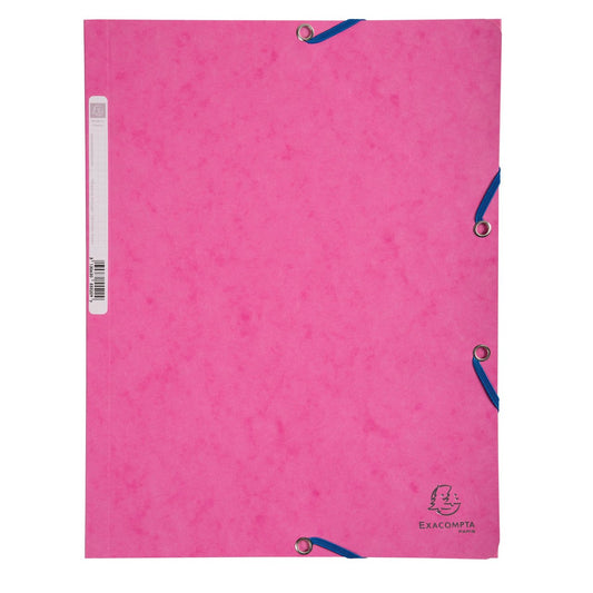 Chemise à élastique 3 rabats A4 carton Exacompta - Fuschia - Nature Future