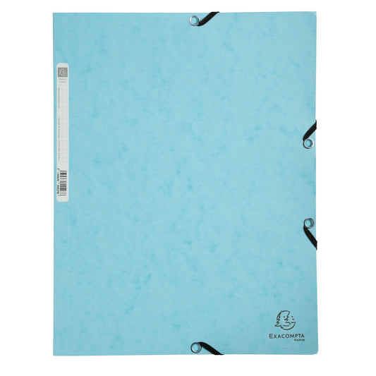 Chemise à élastique 3 rabats A4 - Exacompta - Carton - Aquarel - Bleu