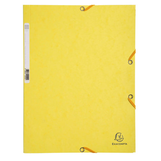 Chemise à élastique 3 rabats A4 carton Exacompta - Jaune citron - Nature Future