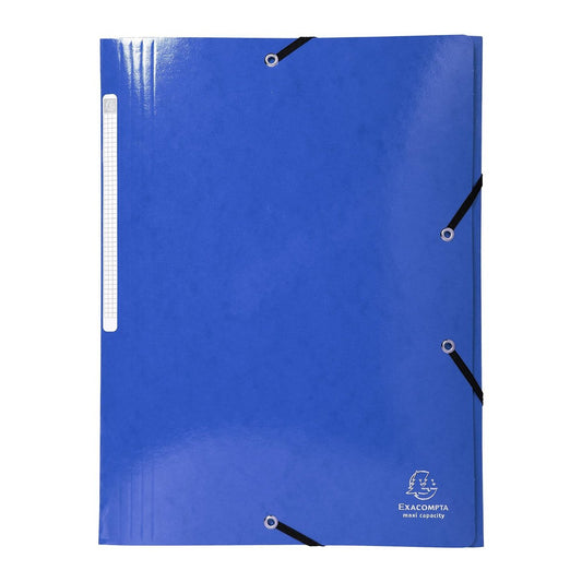 Chemise à élastique 3 rabats A4 - Maxi Capacity - Carton - Exacompta - Bleu foncé