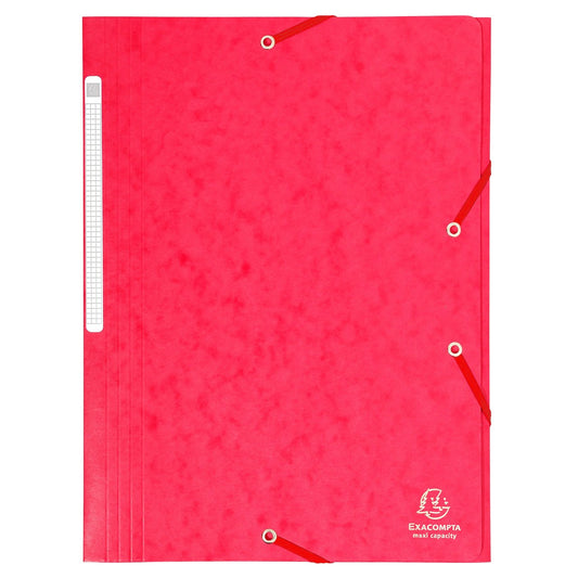 Chemise à élastique 3 rabats A4 - Maxi Capacity - Carton - Exacompta - Rouge
