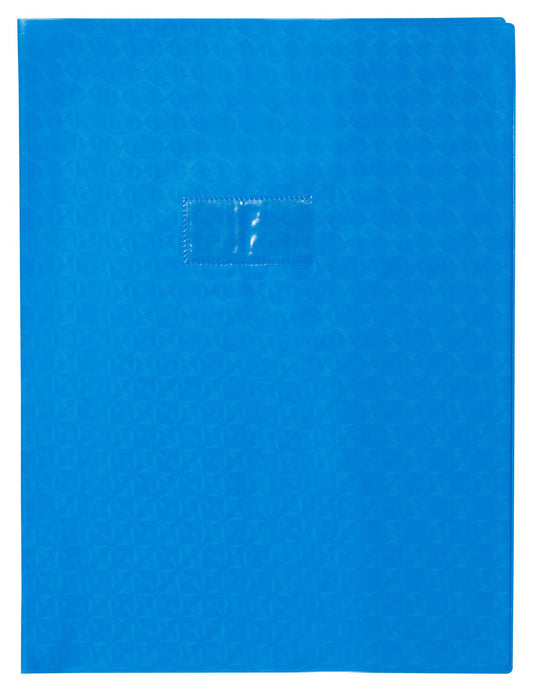 Protège-cahier + Marque-page  + Porte étiquette Clairefontaine - 24x32cm - Bleu - Grain Losange 18/100ème
