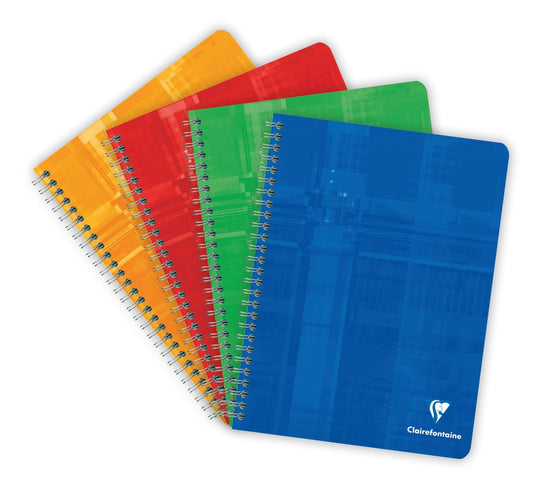 Cahier spirale Clairefontaine - Modèles aléatoires - 17 x 22 cm - 100 pages grands carreaux - Vendu à l'unité