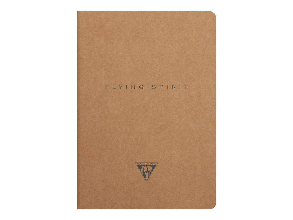 1 carnet - Format A5 14.8 x 21 cm - Flying Spirit Kraft - Clairefontaine - 96 pages lignées - Designs assortis