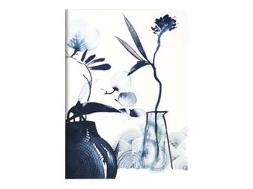 1 Carnet reliure cousue - Format A5 14,8 x 21 cm - Inkebana - Clairefontaine - 64 pages lignées - Bleu - Modèles assortis
