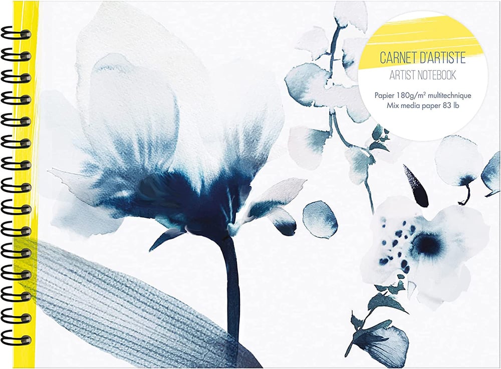 Carnet artiste - 32 x 34 cm - Inkebana - Clairefontaine - 80 pages - bleu
