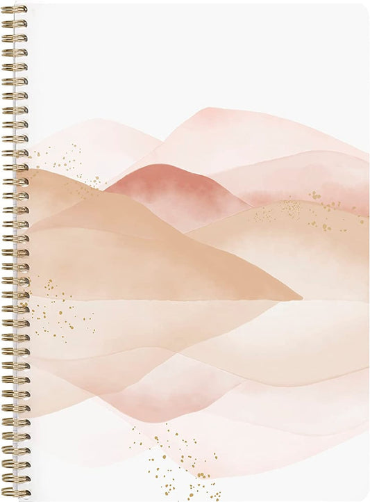 1 Cahier à spirale - Format A4 21 x 29,7 cm - Evanescence - Clairefontaine - 148 pages lignées - Rose poudré - Modèles assortis