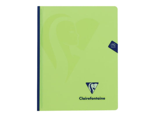 1 cahier polypro - 17 x 22 cm - Mimesys - Clairefontaine - 192 pages grands carreaux - Coloris assortis