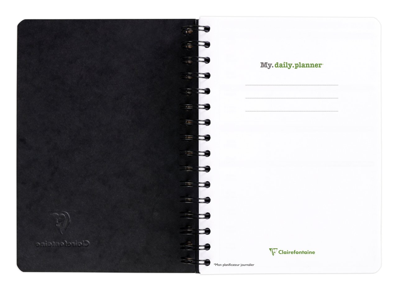 Carnet Clairefontaine - Noir - A5 14,8 x 21 cm - My daily planner Age Bag - 250 pages détachables