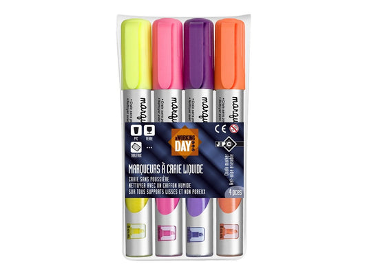 4 Marqueurs à craie liquide - coloris fun