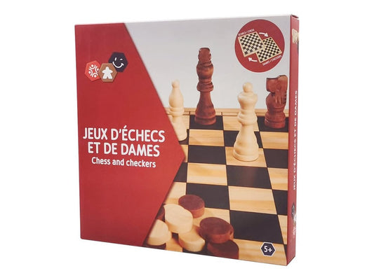 Jeu de dames et jeu d'échecs 2 en 1