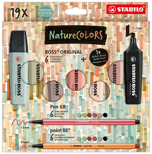 Lot de 19 surligneurs - Stabilo - NatureCOLORS