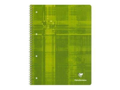 1 cahier à spirales - Format A4 21 x 29.7 cm - Clairefontaine - 160 pages grands carreaux - Coloris assortis