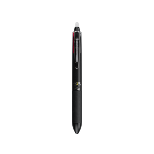 Stylo roller effaçable et rechargeable Pilot - FriXion Ball - 4 couleurs noir / bleu / rouge / vert - Pointe fine - Corps noir