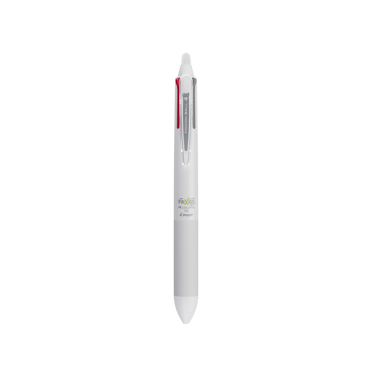 Stylo roller effaçable et rechargeable Pilot - FriXion Ball - 4 couleurs noir / bleu / rouge / vert - Pointe fine - Corps blanc
