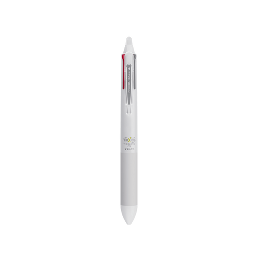 Stylo roller effaçable et rechargeable Pilot - FriXion Ball - 4 couleurs noir / bleu / rouge / vert - Pointe fine - Corps blanc