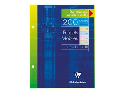 Feuilles simples 17 x 22 cm - 200 pages grands carreaux - Clairefontaine - 90 g/m² - 4 coloris