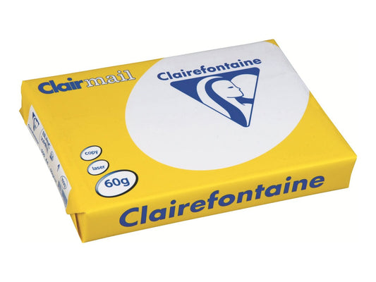 Ramette de papier - 500 feuilles A4 21 x 29.7 cm - 60 g/m² - Clairmail - Clairefontaine - Blanc