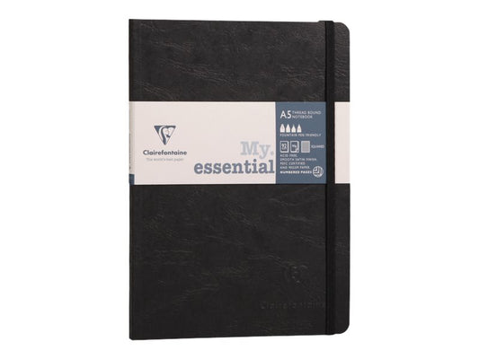 Carnet - Format A5 14.8 x 21 cm - Age Bag My essential - Clairefontaine - 192 pages lignées - Noir