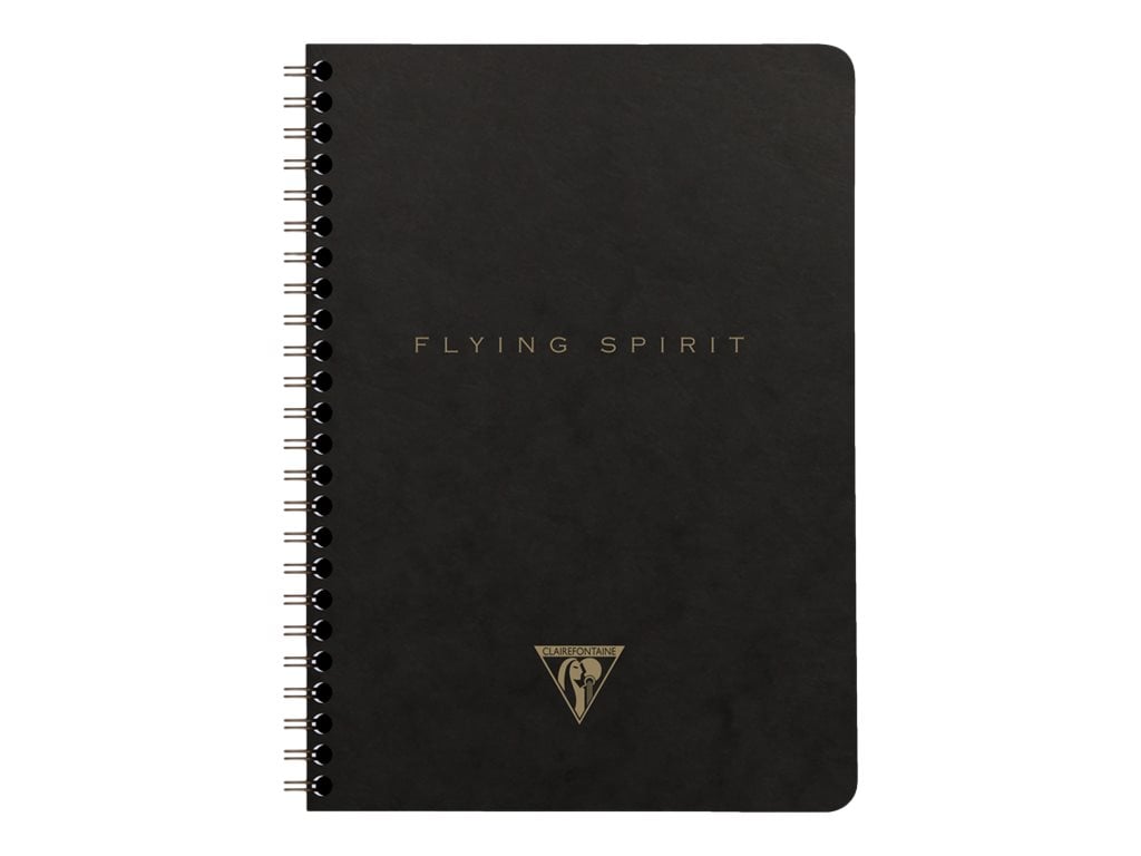 1 carnet à spirale - Format A5 14.8 x 21 cm - Flying Spirit Black - Clairefontaine - 120 pages lignées - Designs assortis