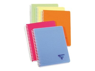 Carnet à spirales polypro - Format A5  - Linicolor - Clairefontaine - 180 pages petits carreaux