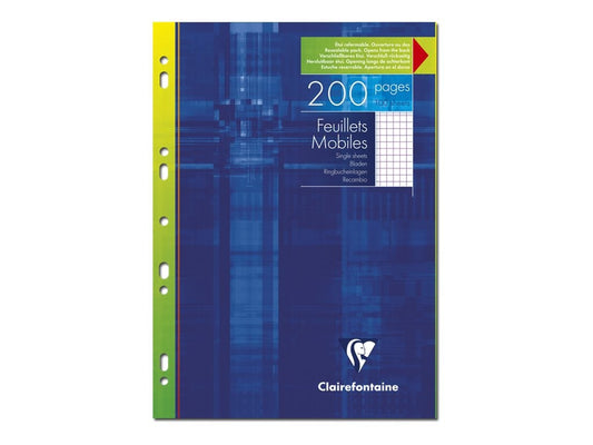 Feuilles simples A4 21 x 29.7 cm - 200 pages petits carreaux - Clairefontaine - 90 g/m² - Blanc