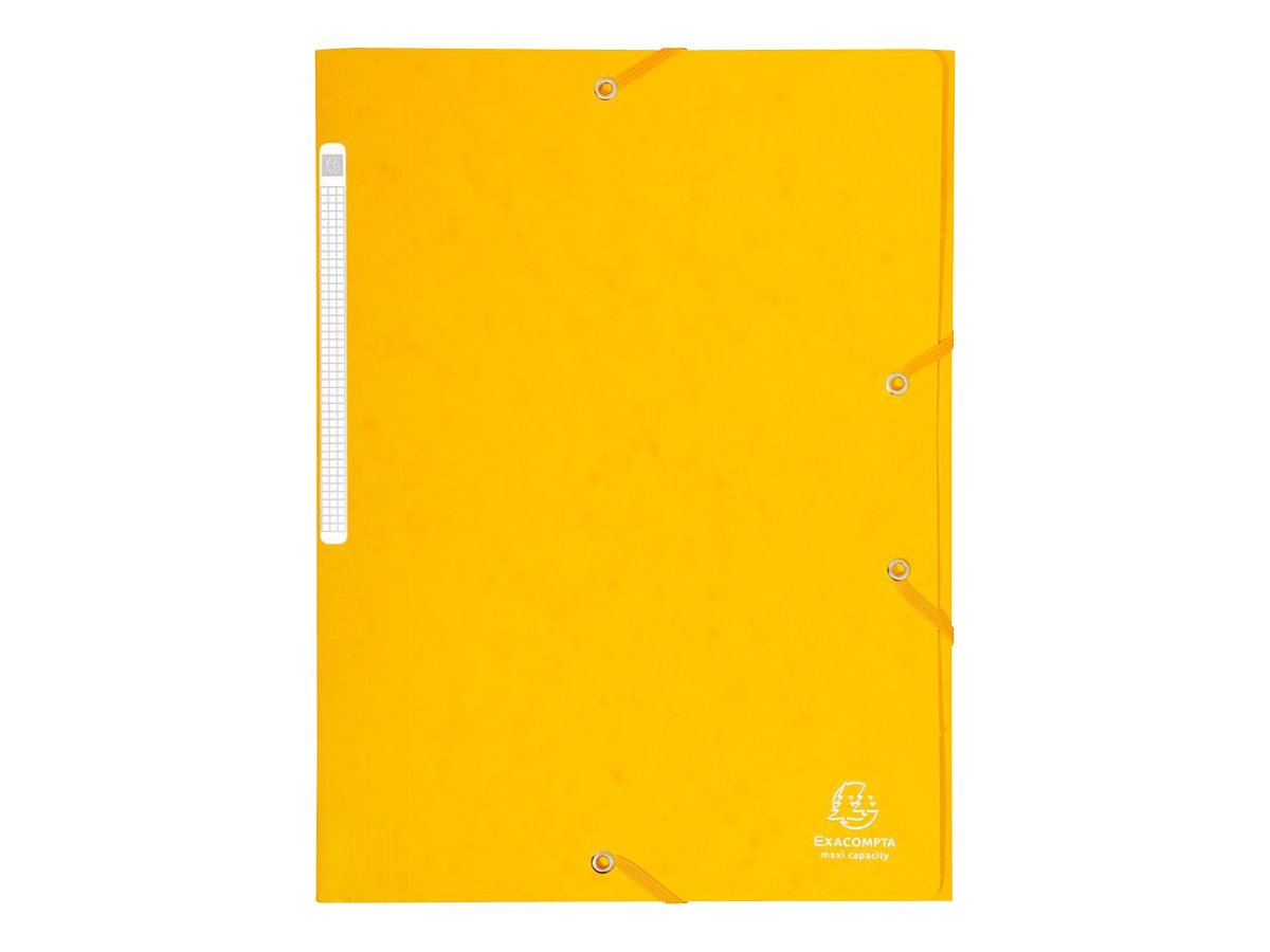 Chemise à élastique 3 rabats A4 - Maxi Capacity - Carton - Exacompta - Jaune