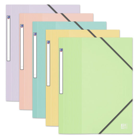 Chemise 3 Rabats Oxford School Life A4 avec Elastique Couverture Polypro Pastels Modèle aléatoire