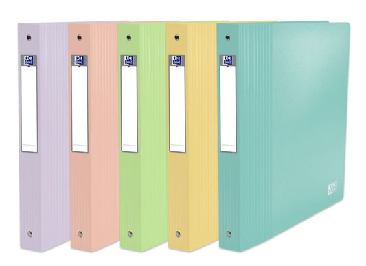 Classeur 4 anneaux ronds Oxford School Life A4XL Dos 40 mm Couverture Polypro Pastel Modèle aléatoire