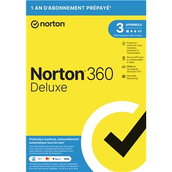 NortonLifeLock Security Deluxe 2019 | 3 Appareils | 1 an | PC/Mac/iOS/Android | Téléchargement