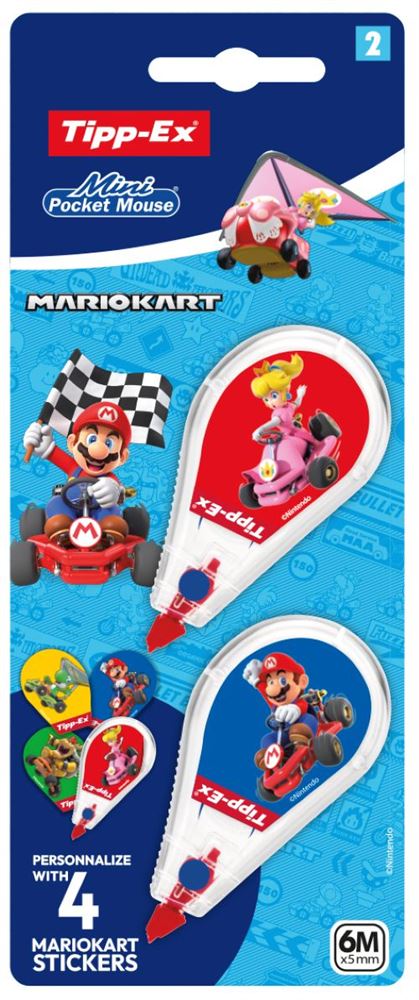 Pack Correcteurs Bic Tipp-Ex® Super Mario Mini Pocket Souris Rubans 6 m x 5 mm