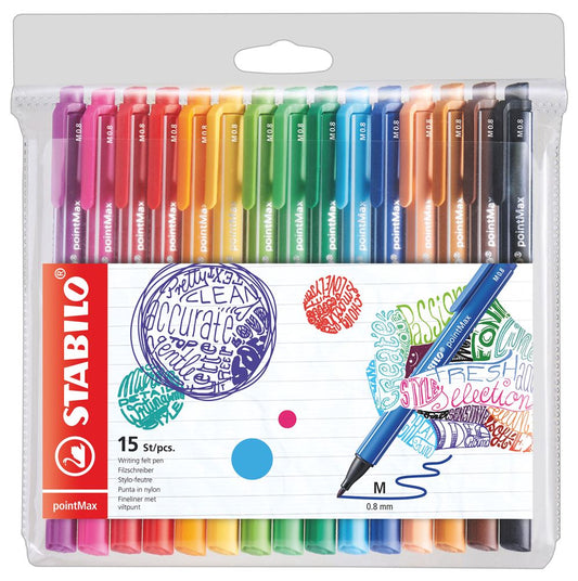 Pochette de 15 stylos feutres Stabilo PointMax