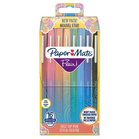 Pochette de 16 stylos feutres Paper Mate Flair Original