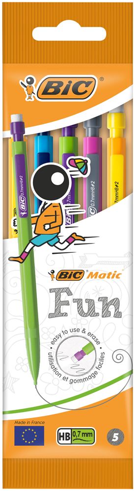 Pochette de 5 porte-mines Bic Matic Fun 0,7 mm