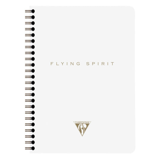 1 carnet à spirale - Format A5 14.8 x 21 cm - Flying Spirit White - Clairefontaine - 120 pages lignées - Designs assortis