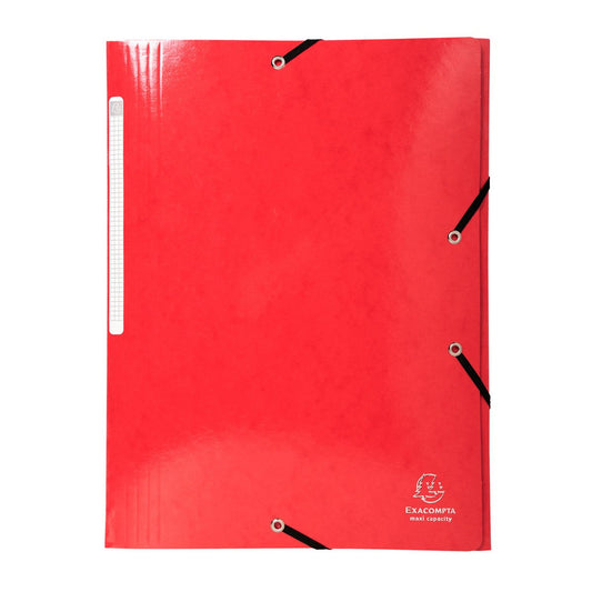 Chemise à élastique 3 rabats A4 - Maxi Capacity - Carton - Exacompta - Rouge